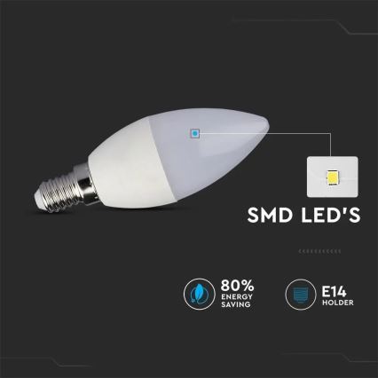 LED RGB Ściemnialna żarówka E14/4,8W/230V 4000K + pilot